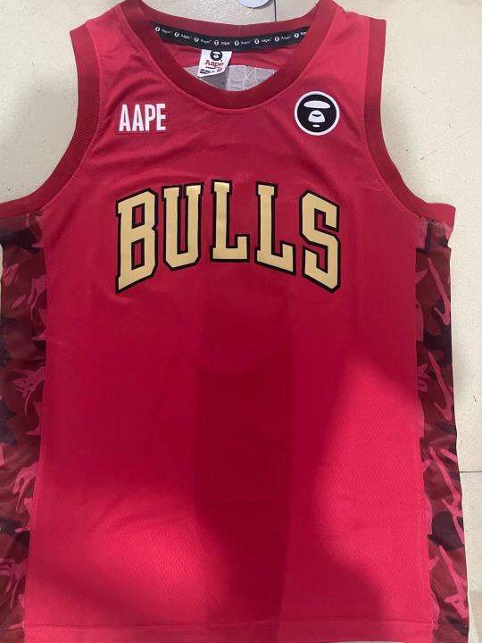 【激レア】A BATHING APE✕‬Chicago Bulls ユニフォーム BAPE x NBA Style Ape Face Chicago Bulls Basketball Tank Top