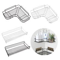 ❀▥ Bathroom Corner Shelf No Drilling Shampoo Holder Iron Shower Drain Basket Wall Mounted Organizer Bathroom Accessories