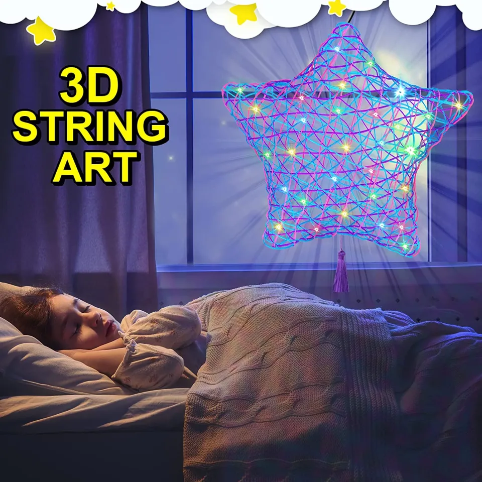 3D String Art Kit Toys for Kids Makes Light-Up Star Lantern with 20 LED  Bulbs Kids Gifts DIY Arts Christmas Decorated Toy gift.