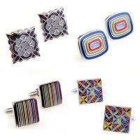 【hot】 Fashion Colorful Enamel Epoxy Cufflink Cuff Shipping