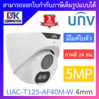 UNIVIEW กล้องวงจรปิด 5MP ภาพสี24ชม. มีไมค์ในตัว รุ่น UAC-T125-AF40M-W เลนส์ 4mm BY DKCOMPUTER