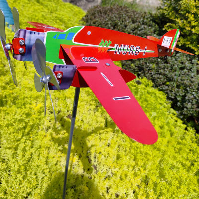 3D เครื่องบินสวน Weather Vane Plug Decor ป้องกันการกัดกร่อนโลหะเครื่องบิน Wind Rotator Weatherproof เครื่องประดับสำหรับครอบครัว Courtyards