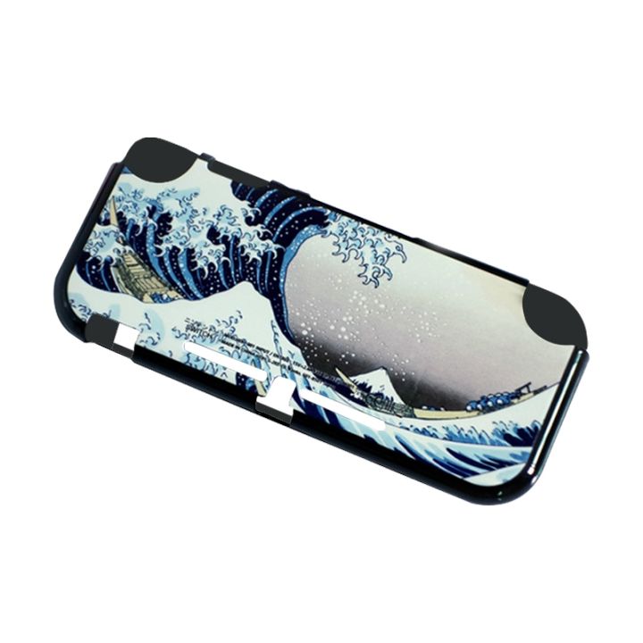 for-nintendo-switch-lite-protective-shell-full-cover-upper-and-lower-cover-painted-shell-sx-117-ukiyo-e-sea-waves