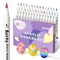 【hot】♟  Arrtx 30 Colors Paint Pens Available Glass Canvas Metal Mug Wood Plastic Easter Egg