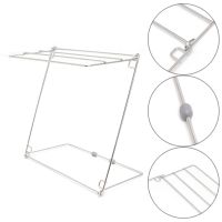 Desktop Stainless Steel Folding Towel Drying Rack Bathroom Kitchen Duster Cloth Glove Organizer Stand Laundry Shelf Drain Holder