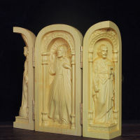 Catholic relics three open es crafts ornaments Jesus Madonna Joseph Christian gifts wood carving ornaments