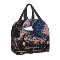 【Slow life】นกเรเวนสามารถ Mandala Isolierte Mittagessen Tasche Für Frauen Wasserdichte Thermiskühler Tote Büro Picknreise