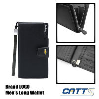 Chevrolet Men Wallet Fashion Design Leather Long Zipper Purse