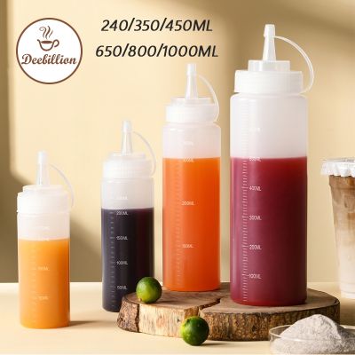 พร้อมส่ง! 250/400/650/800ml ขวดบีบซอส ขวดบีบมายองเนส ขวดน้ำจิ้ม ขวดน้ำเชื่อม ขวดนมข้นหวาน ขวดปลายแหลม ขวดพลาสติกขุ่น