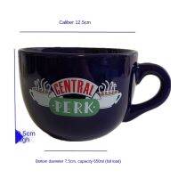 Central Perk รายการทีวีสำหรับเพื่อนใหม่แก้วมัคขนาดใหญ่330-650มล. แก้วกาแฟคาปูชิโน่ถ้วยเซรามิกเพื่อน Kado untuk Sahabat คริสต์มาสของใช้ในครัวเรือนที่ดี