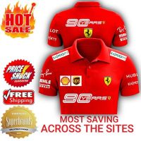 2023 NEW Style ❈✕Limited- 90th Years Anniversary Scuderia Ferrari32 Mens Big Size Short Sleeve Polo Shirt For Men +h~，Can be customization