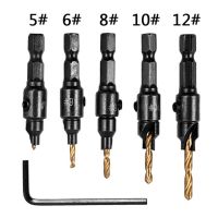 HH-DDPJVastar 5pcs Countersink Drill Woodworking Drill Bit Set Drilling Pilot Holes For Screw Sizes 5 6 8 10 12