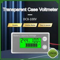 CHE24 จอ LCD แสดงผล ตัวแสดงความจุแบตเตอรี่ ลิเธียม LiFePO4เซลล์ตะกั่วกรด DC8-100V เครื่องวัดแรงดันไฟฟ้า ของใหม่ ความแม่นยำสูงและแม่นยำ มิเตอร์ไฟฟ้ามิเตอร์