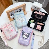 ☂ LJ8.18 กระเป๋าเก็บหูฟัง สายชาร์จ สายเคเบิ้ล ดิจิตอล แบบพกพา ลาย Kuromi Cinnamoroll น่ารัก สําหรับเดินทาง