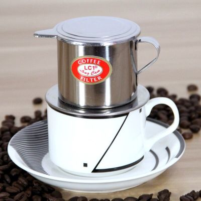 ตัวกรองกาแฟจากเวียดนามถ้วยกรองกาแฟด้ามจับสแตนเลสสำหรับหม้อเครื่องทำครัวถ้วยใส่ถ้วยเสิร์ฟ Xiangban แสนอร่อย