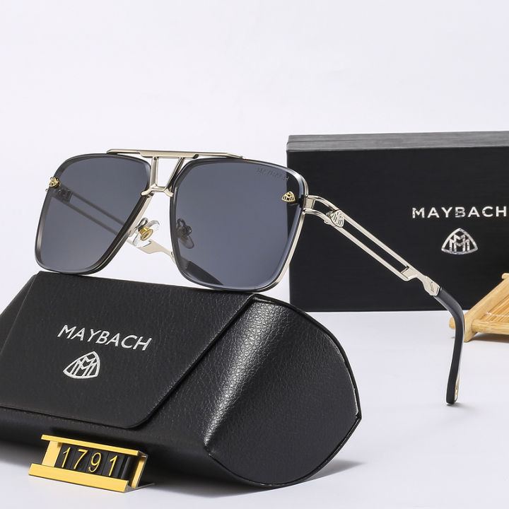 Maybach Men's Square Sunglasses Classic Double Bridge Driving Visor ...