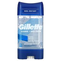 Gillette CLEAR DRI-TECH GEL COOL WAVE  ANTI-WHITE MARK ANTIPERSPIRANT/DEODORANT เจลระงับกลิ่นกาย สำหรับหนุ่มๆ 107g