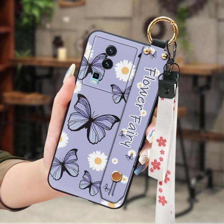 phone-holder-armor-case-phone-case-for-vivo-iqoo-neo7-neo7-se-painting-flowers-back-cover-cute-anti-dust-silicone-soft