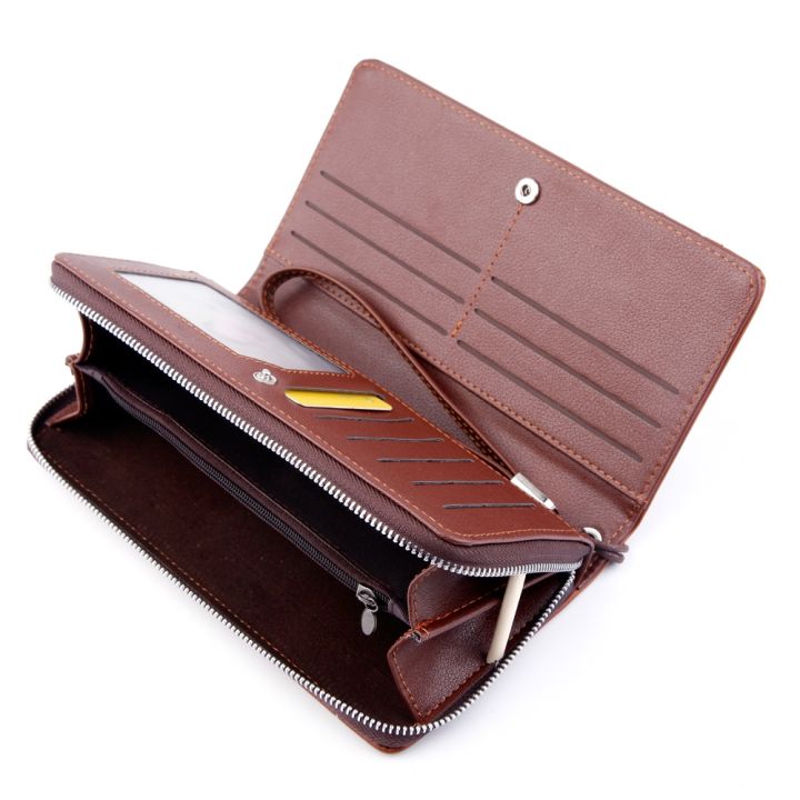 layor-wallet-กระเป๋าตังค์หนังผู้ชาย39-s-กระเป๋าถือหนังยาวกระเป๋าถือซิปใส่นามบัตรเหรียญเครดิตใส่โทรศัพท์ได้เยอะสำหรับคลิปเงินผู้ชาย