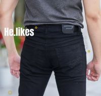 กางเกงยีนส์สีดำ - กางเกง Denim Chino Regular-fit Menwears for Outdoor - สี Superblack (Premium quality - ผ้าเกรด A