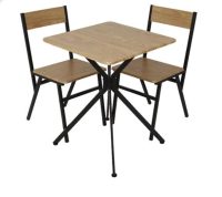 Dining table set with 2 seats  ( 1 table + 2 chairs ) - Brow