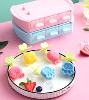 แม่พิมพ์ไอติม  พิมพ์ซิลิโคน Ice Cream Pops แม่พิมพ์เด็ก DIY กล่องน้ำแข็งถาดน้ำแข็ง รูปการ์ตูน