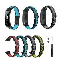 ♕▦⊕ Two-Color Silicone Breathable Sport Wrist Strap Watch Band for Huawei Honor Band 5/4 Smart Watch Bracelet Accessories