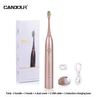 CANDOUR CD-5168 Sonic Electric Toothbrush USB Rechargeable Sonic Toothbrush 15 Mode Travel Toothbrush with 8 Brush Head Gift