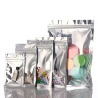 100 Pcs Food Smell Proof Mylar Bags Resealable Zip Lock Bags Aluminum Foil Holographic Packaging Pouch Bag With Clear Window