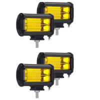 4X 5 Inch 72W LED Work Lights Waterproof Off Road Pod Fog Lights Yellow Lamps for Trucks ATV UTV Polaris Boat Golf Cart