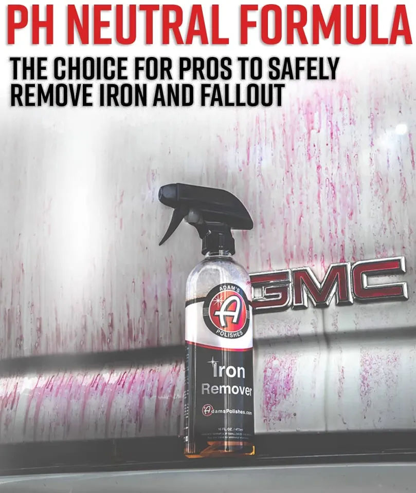 Adam's Iron Remover (2-Pack) - Iron Out Fallout Rust Remover Spray for Car Detailing | Remove Iron Particles in Car Paint, Motorcycle, RV & Boat 