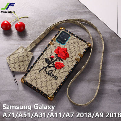 JieFie เคสโทรศัพท์ภาพดอกไม้ลายดอกกุหลาบสำหรับ Samsung Galaxy Note 10 / Note 10 Plus / Note 9 / Note 8 / Note 20/20/บั๊มเปอร์หนังทรงสี่เหลี่ยมหรูหราพิเศษพร้อมสายคล้องโทรศัพท์ฝาหลัง