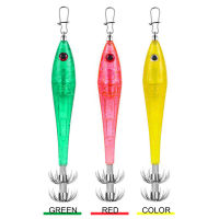 Luminous Squid Jig Hook กันน้ำ Night Fishing Squid Jigs Lure 3D จำลอง Eye Cuttlefish สำหรับน้ำเค็มน้ำจืด