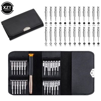 【CW】 Leather Case 25 In 1 Torx Manual Screwdriver Set Mobile Phone Repair Tool Kit Multitool Hand Tools for Iphone Watch Tablet PC