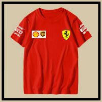 เสื้อยืดคุณภาพดี คำแนะนำยอดนิยม 【Hot】เสื้อทีม Ferrari F1 ชุดแข่งรถ คนรักรถ ผู้ชายและผู้หญิง ฤดูร้อน เสื้อยืดแขนสั้นผ้าฝ้ายหลวมสบาย ๆ