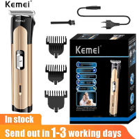 Kemei KM-723 Clipper ผมล้างทำความสะอาดได้ Clipper ผมแบบชาร์จตัดผมมืออาชีพ T Rimmer ด้วยใบมีดเหล็กคาร์บอน