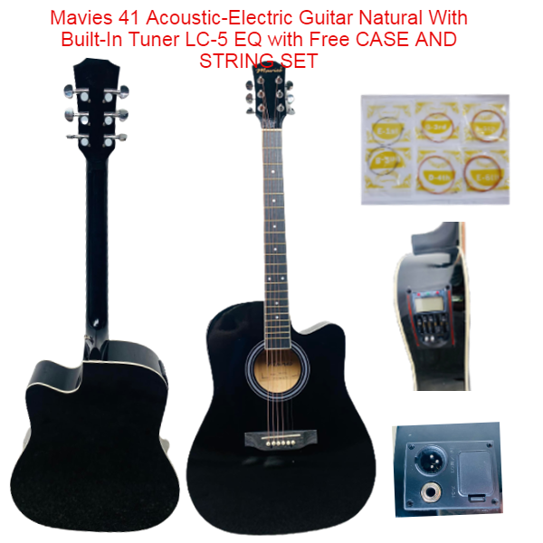 Mavies 41 Inches Spruce Front Acoustic Guitar Glossy (LC5 Pickup )WITH