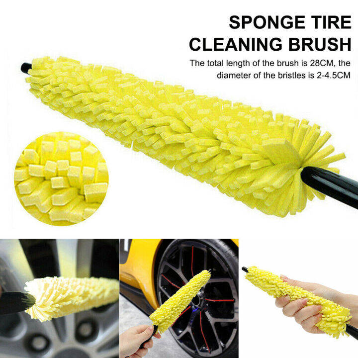 Car Wheel Cleaning Brush Tool Tire Washing Detailing Brush Tool Kit Rim Polish Wax Scrub Brush