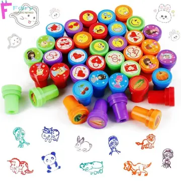 10pcs Stamps Cartoon Smiley Face Kids Self-ink Stamps Children Toy For  Scrapbooking Seal Stamper DIY Painting Photo Album Decor
