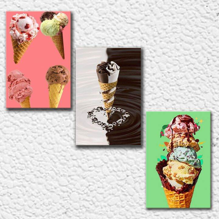 Dekorasi Dinding Cafee Ice Cream/ Walldecor Dinding Gambar Ice Cream