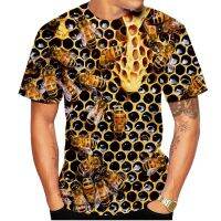 เสื้อยืดพิมพ์ลาย3d Honey Bee สำหรับผู้ชาย