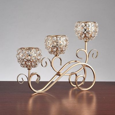 Crystal Candle Holder 3 Arms Candle Stand Anniversary Candelabra Candle Stick Wedding party Table Centerpiece Decore Candelabra