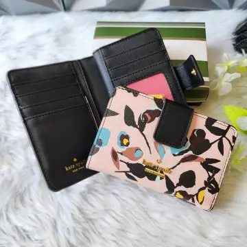 kate spade new york 2023 SS Flower Patterns Saffiano Leather With Jewels  Folding Wallet (KB660)