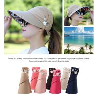 Korean Sun Hat UV Protection Simple Folding Flower Beach Summer For Women Visor Sun Print Cap Q5J6