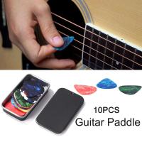 10pcs Guitar Picks in 1 Metal Tin Box Alice Accessories Acoustic Electric Mediator Guitarra Violao 0.46 0.71 0.96 mm Guitar Bass Accessories