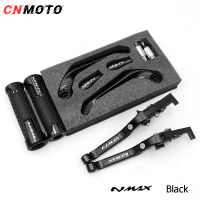 For YAMAHA NMAX 155 V1 V2 2015-2023 modified 6-stage adjustable Foldable brake clutch lever with Handlebar grips glue Lever guard 3 in 1 Set 1