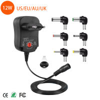 [Hot K] 12W AC DC อะแดปเตอร์สากลอะแดปเตอร์ไฟปรับระดับได้3V 4.5V 5V 6V 7.5V 9V 12V 1A Charger 6ชิ้นเคล็ดลับการเชื่อมต่อ