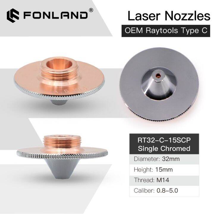 fonland-raytools-type-c-nozzles-diameter-32mm-height-15mm-single-double-layers-chrome-caliber-0-8-5-0mm-for-laser-cutting-head