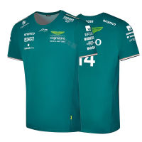 F1 Racing Shirt 2023 New Aston Martin Team Alonso Matching Short Sleeve Crew Shirt Mens Custom Made