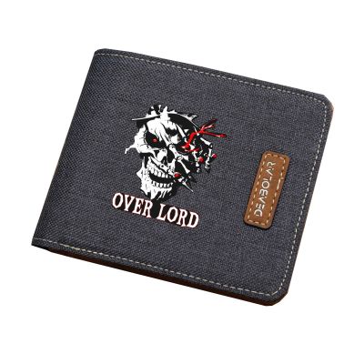 ZZOOI Student coin Card purse Anime Overlord wallet Men women short printing Canvas wallet teenagers purse
